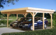 Carport with flat roof