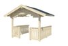Log cabin porch with railing 45mm 1